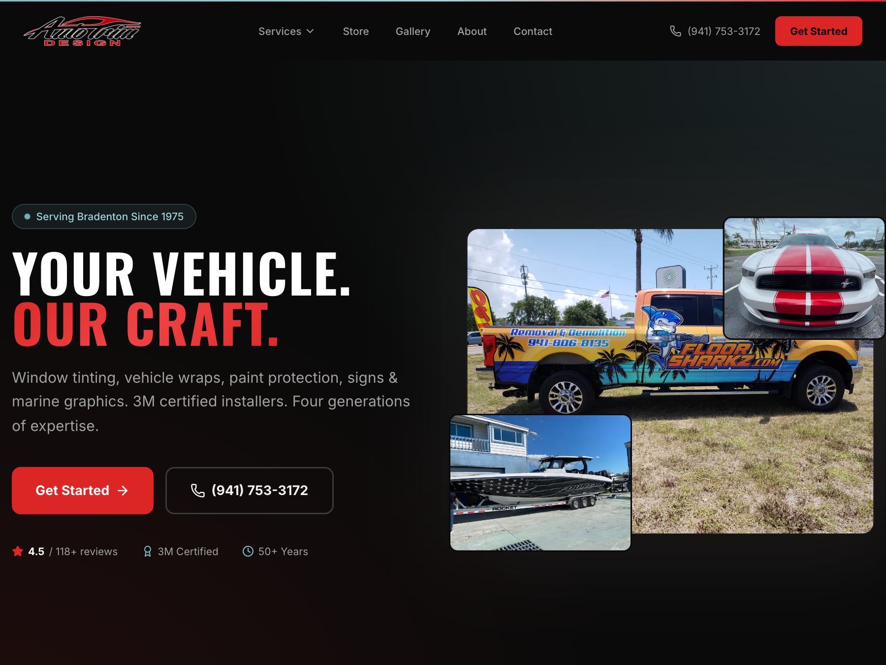 Auto Trim Design of Suncoast website